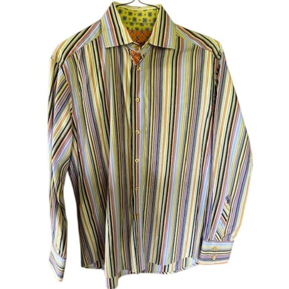 Robert Graham Knowledge Wisdom Truth Striped Button-Up Shirt Size XL - Picture 1 of 7